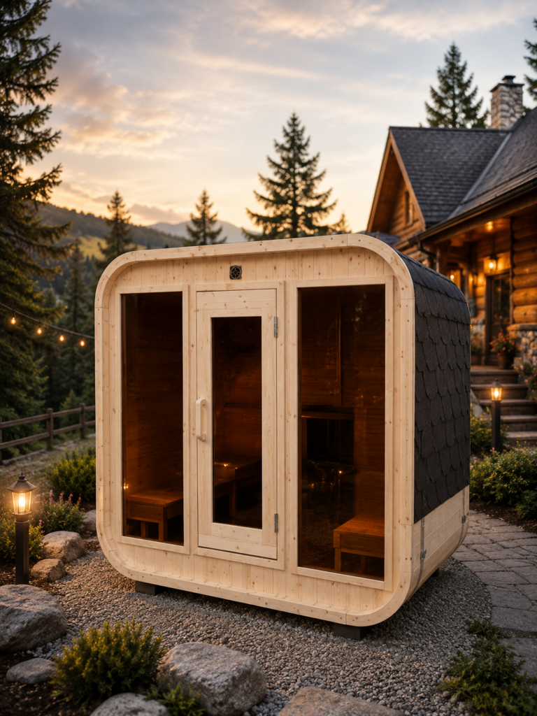 Kvadratická sauna Smrek d.1800 (2-4 osoby)