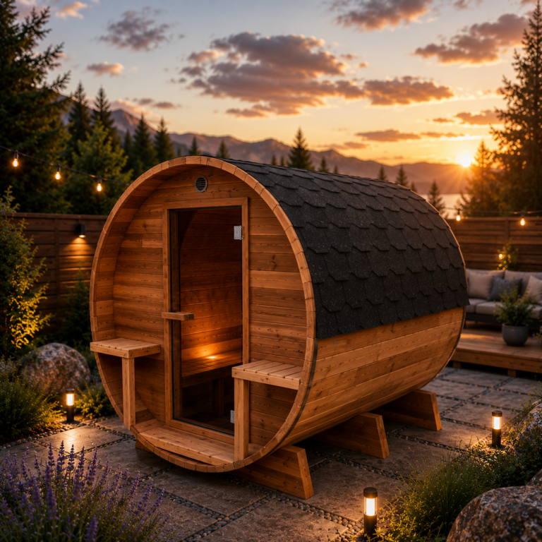 Sauna Céder d.1800cm s terasou Polopanorama
